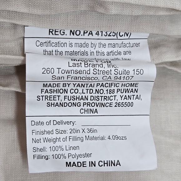 NWT QUINCE European Linen Dream Quilt Set King/Cal King Sand 6341 - Picture 11 of 12